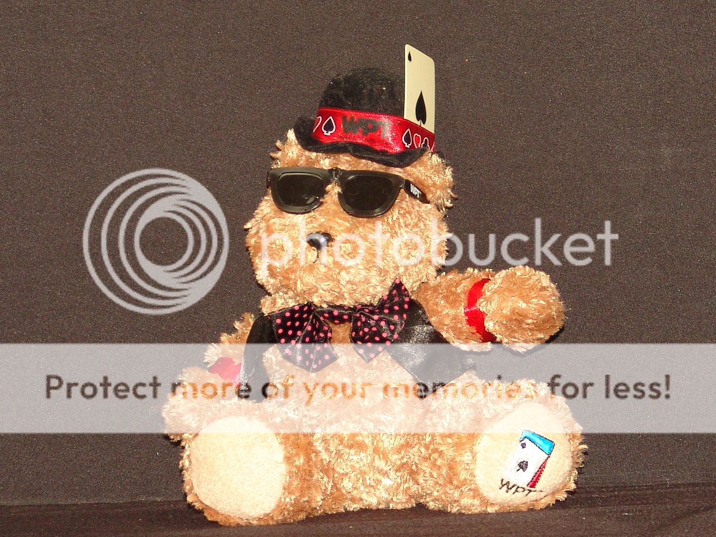 wpt world poker tour 2006 dealer ace of spades lucky bear plush